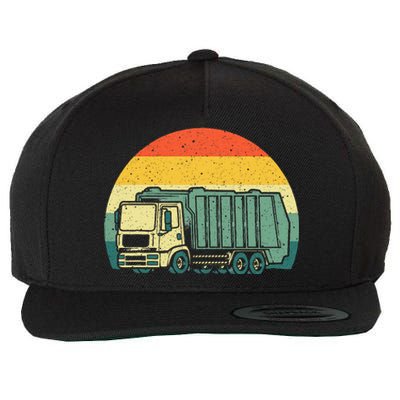 Funny Garbage Truck Design For Kids Men Women Trash Truck Wool Snapback Cap