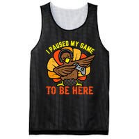 Funny Gamer Turkey Thanksgiving Pause Mesh Reversible Basketball Jersey Tank