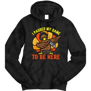 Funny Gamer Turkey Thanksgiving Pause Tie Dye Hoodie