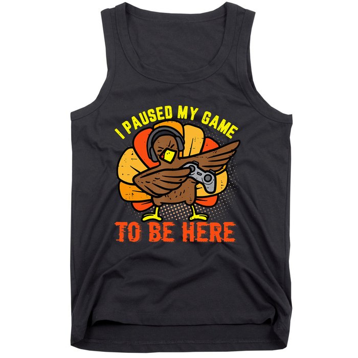 Funny Gamer Turkey Thanksgiving Pause Tank Top