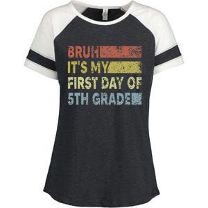 Fifth Grade Teacher Bruh ItS My First Day Of 5th Grade Gift Enza Ladies Jersey Colorblock Tee