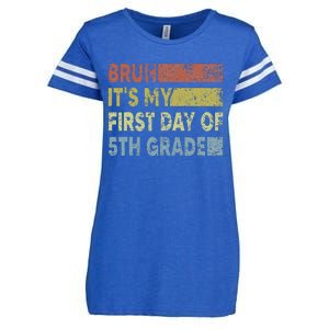 Fifth Grade Teacher Bruh ItS My First Day Of 5th Grade Gift Enza Ladies Jersey Football T-Shirt