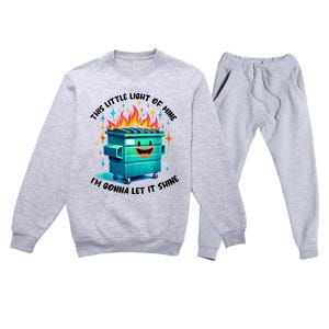 Funny Groovy This Little Lightof Mine Lil Dumpster Fire Premium Crewneck Sweatsuit Set