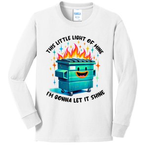 Funny Groovy This Little Lightof Mine Lil Dumpster Fire Kids Long Sleeve Shirt