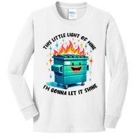 Funny Groovy This Little Lightof Mine Lil Dumpster Fire Kids Long Sleeve Shirt