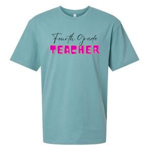 Fourth Grade Teacher Funny Gift Sueded Cloud Jersey T-Shirt