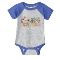 Fourth Grade Teacher Retro Boho Wildflower Teachers Day Gift Infant Baby Jersey Bodysuit