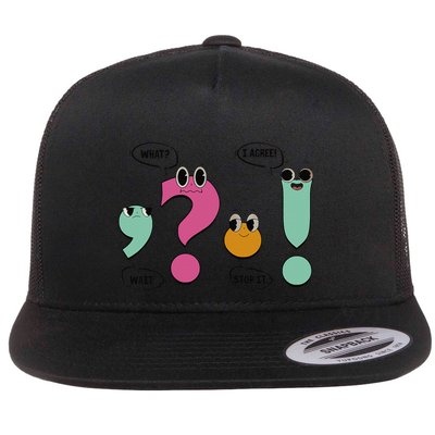 Funny Grammar Teacher Wait What Stop It I Agree Funny Flat Bill Trucker Hat