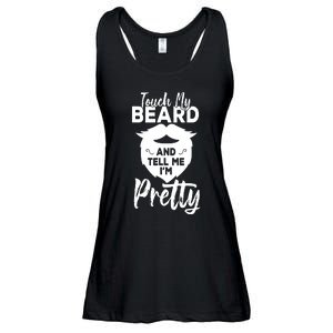 Funny Gift Touch My Beard And Tell Me Im Pretty Ladies Essential Flowy Tank