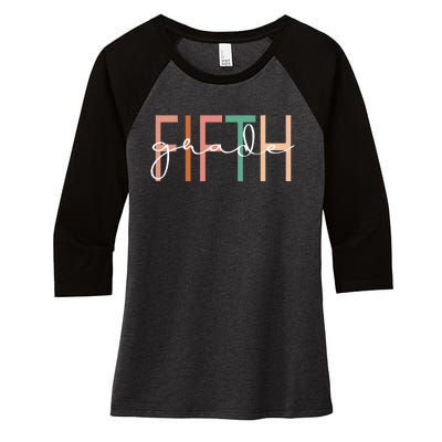 Fifth Grade Teacher Team 5th Grade Squad Women's Tri-Blend 3/4-Sleeve Raglan Shirt