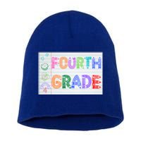 Fourth Grade Team Cute Doodle School Teacher 4Th Grade Gift Short Acrylic Beanie