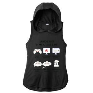 Funny Gamer Things I Do In My Spare Time Gaming Ladies PosiCharge Tri-Blend Wicking Draft Hoodie Tank