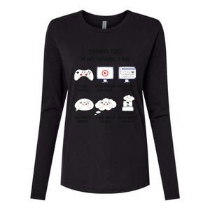 Funny Gamer Things I Do In My Spare Time Gaming Womens Cotton Relaxed Long Sleeve T-Shirt