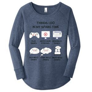 Funny Gamer Things I Do In My Spare Time Gaming Women's Perfect Tri Tunic Long Sleeve Shirt