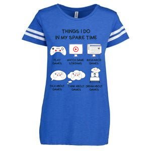 Funny Gamer Things I Do In My Spare Time Gaming Enza Ladies Jersey Football T-Shirt