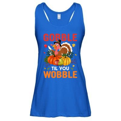 Funny Gobble Till You Wobble Thanksgiving Gift Funny Gift Ladies Essential Flowy Tank