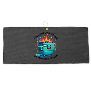 Funny Groovy This Little Lightof Mine Lil Dumpster Fire Large Microfiber Waffle Golf Towel