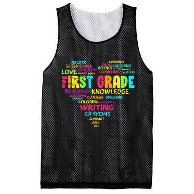 First Grade Team Teacher Student 1st Grade Back To School Mesh Reversible Basketball Jersey Tank