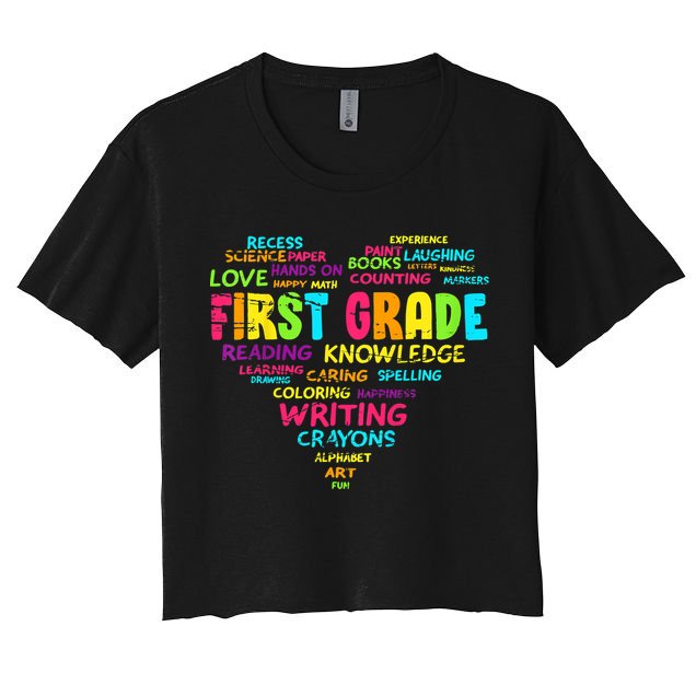 First Grade Team Teacher Student 1st Grade Back To School Crop Top