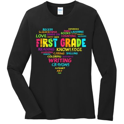 First Grade Team Teacher Student 1st Grade Back To School Ladies Long Sleeve Shirt