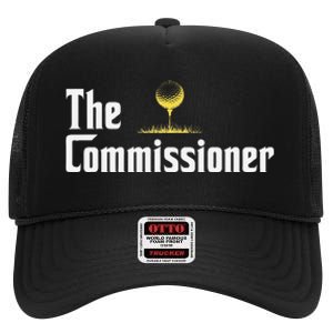 Funny Golfer The Commissioner Golf League Golfing High Crown Mesh Back Trucker Hat