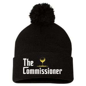 Funny Golfer The Commissioner Golf League Golfing Pom Pom 12in Knit Beanie