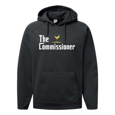 Funny Golfer The Commissioner Golf League Golfing Performance Fleece Hoodie