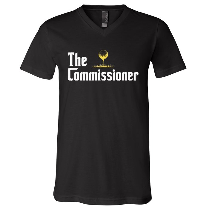 Funny Golfer The Commissioner Golf League Golfing V-Neck T-Shirt