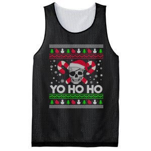 Funny Gift Ugly Christmas Santa Pirate Yo Ho Ho Mesh Reversible Basketball Jersey Tank