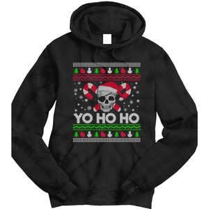 Funny Gift Ugly Christmas Santa Pirate Yo Ho Ho Tie Dye Hoodie