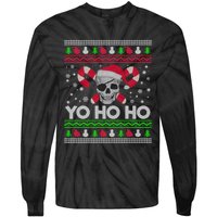 Funny Gift Ugly Christmas Santa Pirate Yo Ho Ho Tie-Dye Long Sleeve Shirt