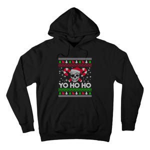 Funny Gift Ugly Christmas Santa Pirate Yo Ho Ho Tall Hoodie