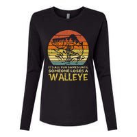 Fun Games Until Someone Loses Walleye Retro Ice Fishing Dad Womens Cotton Relaxed Long Sleeve T-Shirt