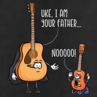 Funny Guitar Ukelele Uke I Am Your Father Musician Music 7 Panel Mesh Trucker Snapback Hat