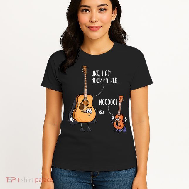 Funny Guitar Ukelele Uke I Am Your Father Musician Music Womens T-Shirt