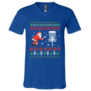 Frisbee Golf Ugly Christmas Gift V-Neck T-Shirt