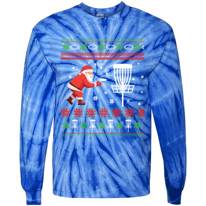 Frisbee Golf Ugly Christmas Gift Tie-Dye Long Sleeve Shirt