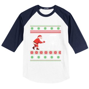 Frisbee Golf Ugly Christmas Gift Baseball Sleeve Shirt