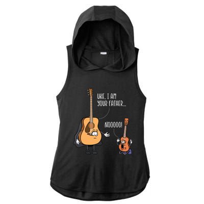 Funny Guitar Ukelele Uke I Am Your Father Musician Music Ladies PosiCharge Tri-Blend Wicking Draft Hoodie Tank