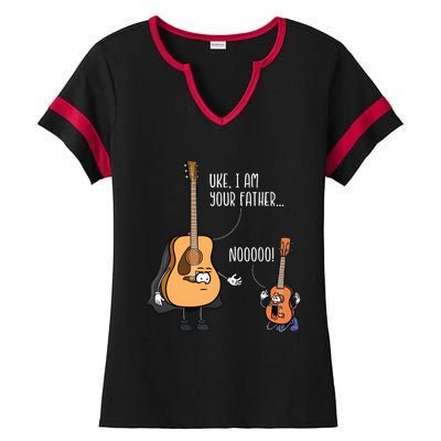 Funny Guitar Ukelele Uke I Am Your Father Musician Music Ladies Halftime Notch Neck Tee