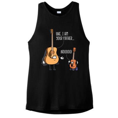 Funny Guitar Ukelele Uke I Am Your Father Musician Music Ladies PosiCharge Tri-Blend Wicking Tank