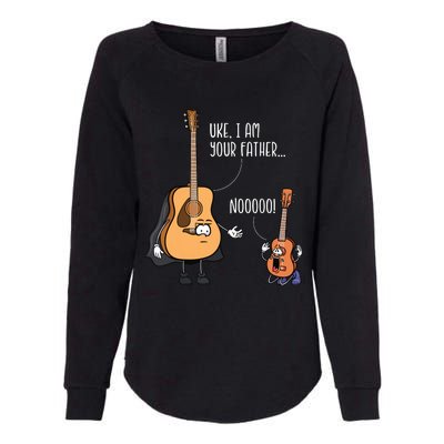 Funny Guitar Ukelele Uke I Am Your Father Musician Music Womens California Wash Sweatshirt