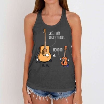 Funny Guitar Ukelele Uke I Am Your Father Musician Music Women's Knotted Racerback Tank