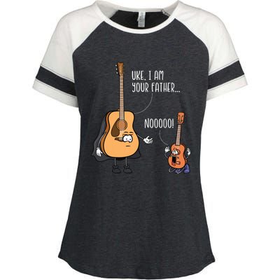 Funny Guitar Ukelele Uke I Am Your Father Musician Music Enza Ladies Jersey Colorblock Tee