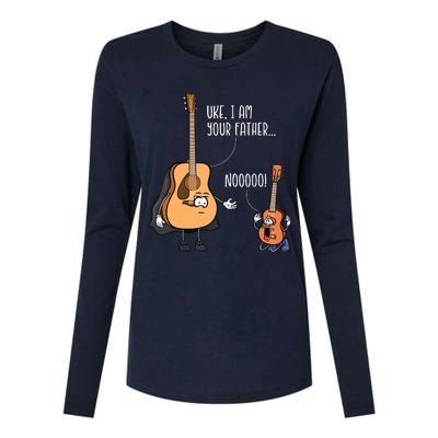 Funny Guitar Ukelele Uke I Am Your Father Musician Music Womens Cotton Relaxed Long Sleeve T-Shirt