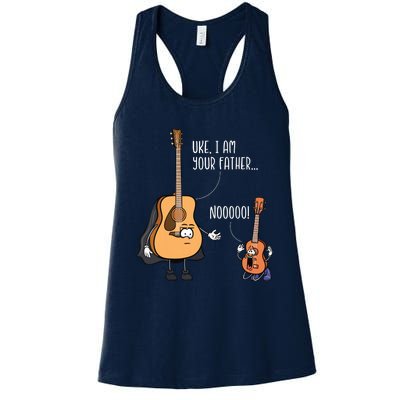 Funny Guitar Ukelele Uke I Am Your Father Musician Music Women's Racerback Tank