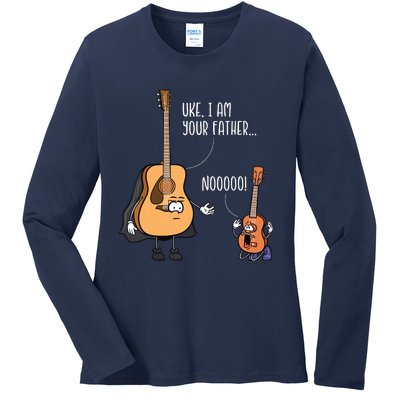 Funny Guitar Ukelele Uke I Am Your Father Musician Music Ladies Long Sleeve Shirt