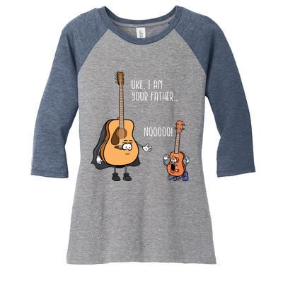 Funny Guitar Ukelele Uke I Am Your Father Musician Music Women's Tri-Blend 3/4-Sleeve Raglan Shirt