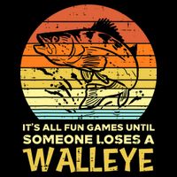 Fun Games Until Someone Loses Walleye Retro Ice Fishing Dad 7-Panel Snapback Hat