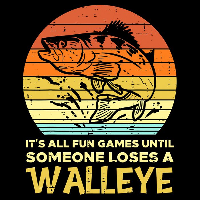 Fun Games Until Someone Loses Walleye Retro Ice Fishing Dad 7-Panel Snapback Hat